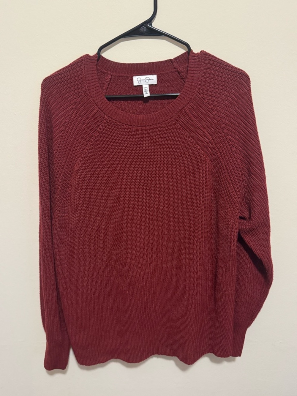 Jessica Simpson Burgundy Crewneck Sweater - Women's